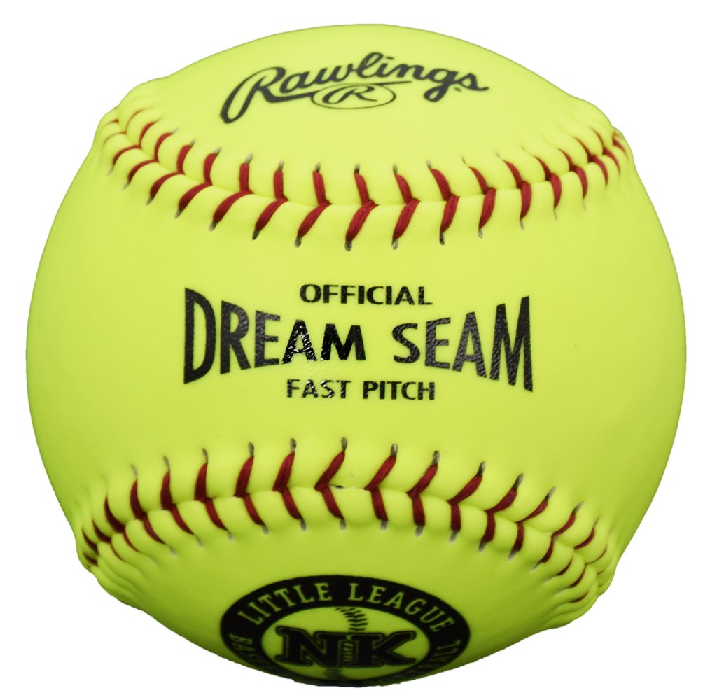 Balle De Softball Fastpitch Rawlings Dream Seam 12 Pouces Jaune Cuir Neuve