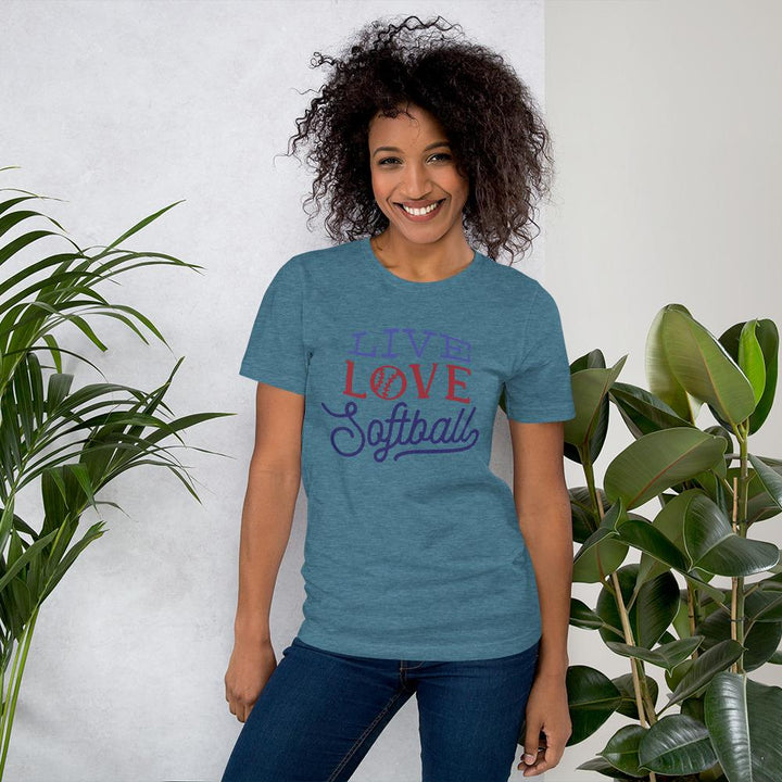 Camiseta Love SoftballVerde azulado jaspeadoSSports Zona