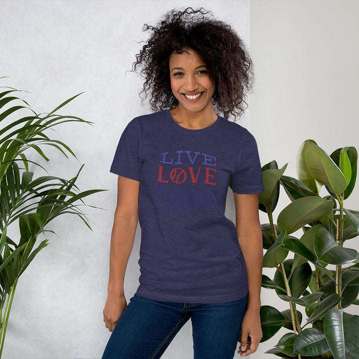 Camiseta Love SoftballAzul medianoche jaspeadoXSSports Zona