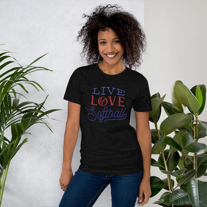 Camiseta Love SoftballJaspeado negroXSSports Zona