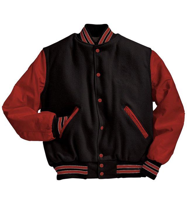Chaqueta universitaria Varsity_Negro / Escarlata_S_Sports Zona