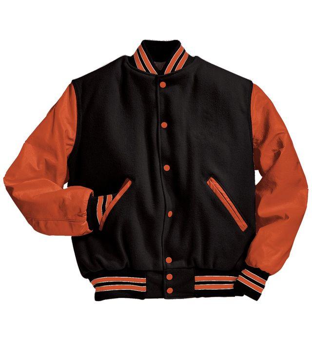 Chaqueta universitaria Varsity_Negro / Naranja oscuro_S_Sports Zona