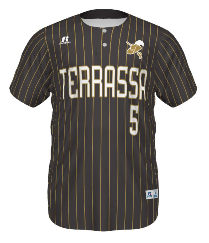 RUSSELL BÉISBOL JERSEY DOS BOTONES_Pinstripe_S_Sports Zona
