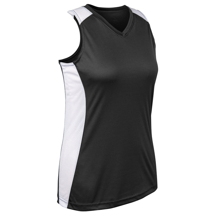 Softbol Jersey Champro Infinite V Racerback_Negro/Blanco__Sports Zona