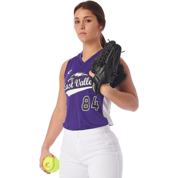 Softbol Jersey Champro Infinite V Racerback_Púrpura/Blanco__Sports Zona