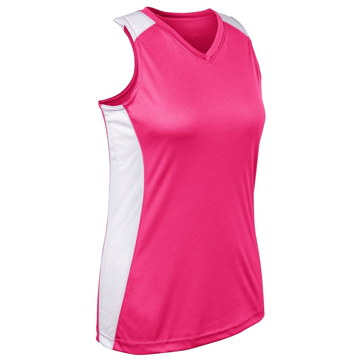Softbol Jersey Champro Infinite V Racerback_Rosa/Blanco__Sports Zona