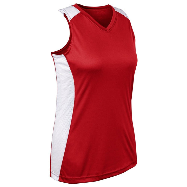 Softbol Jersey Champro Infinite V Racerback_Scarlet/ Blanco__Sports Zona