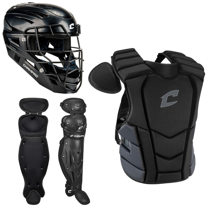 Set Receptor Béisbol Optimus Champro_Adulto_Negro_Sports Zona