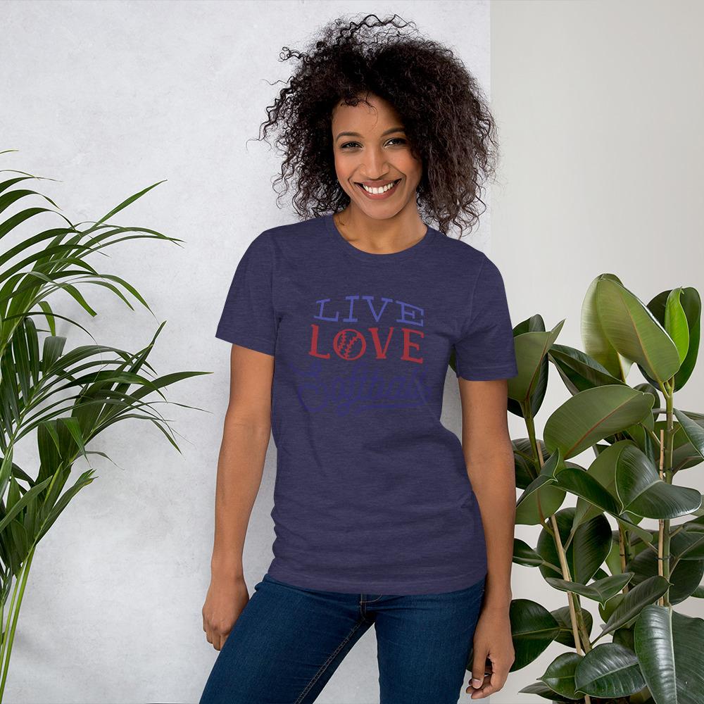 Camiseta Love SoftballAzul medianoche jaspeadoXSSports Zona